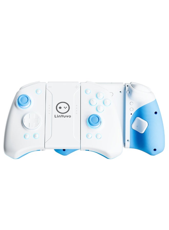 LinYuvo وحدة تحكم ألعاب بلوتوث Classic Joypad LinYuvo KS33 لجهاز Switch و Switch Lite و Switch OLED مع 8 ألوان من إضاءة RGB، عصا تحكم معدنية، جيروسكوب بستة محاور، وظيفة Turbo، اهتزاز مزدوج قابل للتعديل، وظيفة إيقاظ، تحكم بالحركة، انفجار سريع، بطارية 500mAh - Image 2